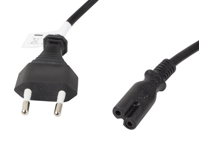 Lanberg CEE 7/16->IEC 320 C7 EURO (RADIO) Power Cord 3m VDE, Black