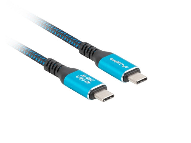 Lanberg USB-C M/M 4.0 cable 1m 240w 8k 60hz black-blue