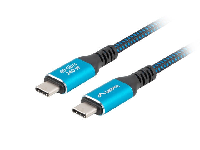 Lanberg USB-C M/M 4.0 cable 1m 240w 8k 60hz black-blue