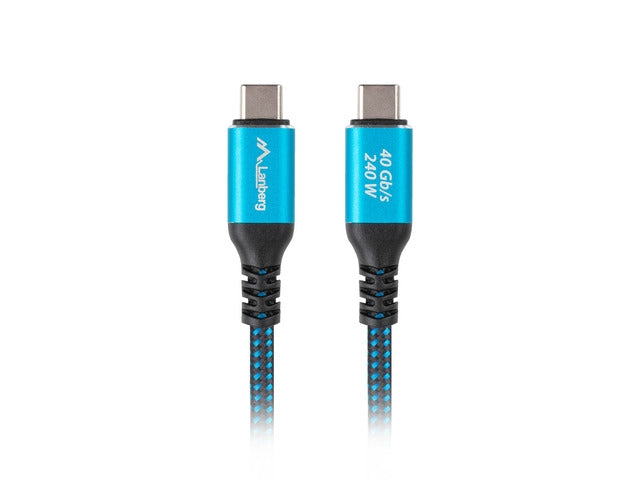 Lanberg USB-C M/M 4.0 cable 2m 240w 8k 60hz black-blue