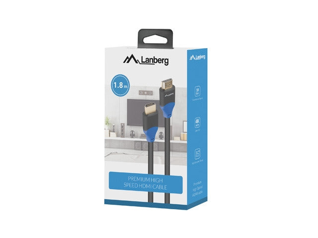 Lanberg HDMI M/M V2.0 cable 1.8m 4K CU box, black BOX