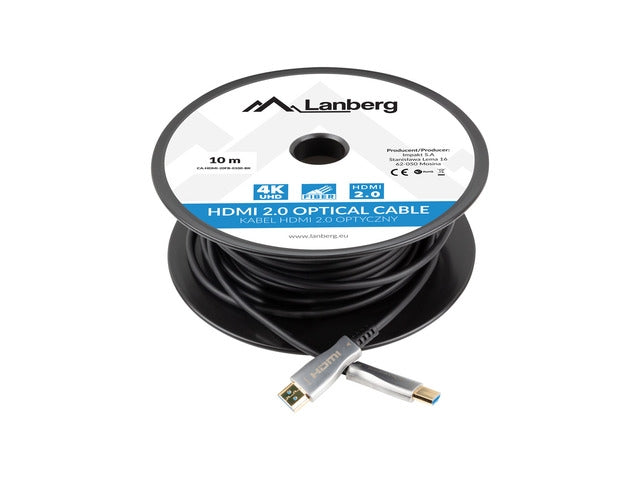 Lanberg HDMI M/M v2.0 cable 10m optical black aoc