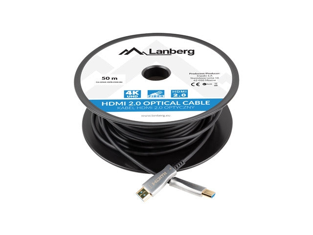 Lanberg HDMI M/M v2.0 cable 50m optical black aoc