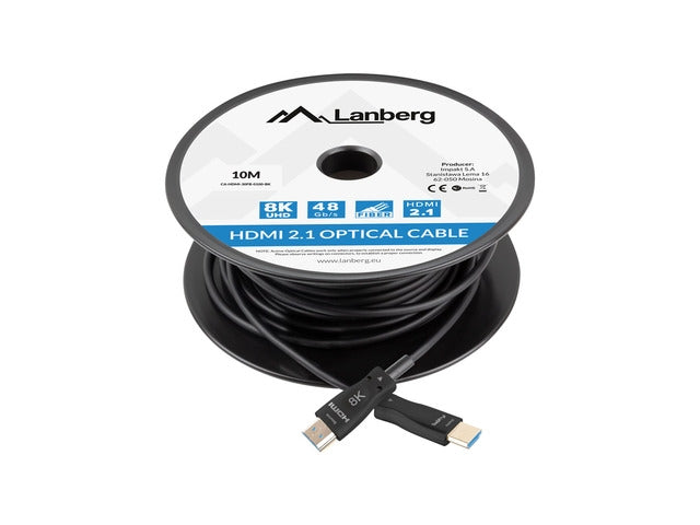 Lanberg HDMI M/M v2.1 cable 10m optical black aoc