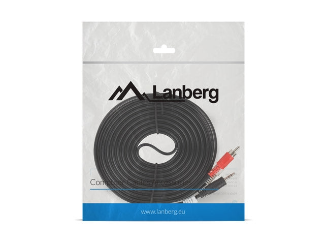Lanberg mini jack 3.5mm (M) 3 pin -> 2X RCA (chinch) (M) cable 5m
