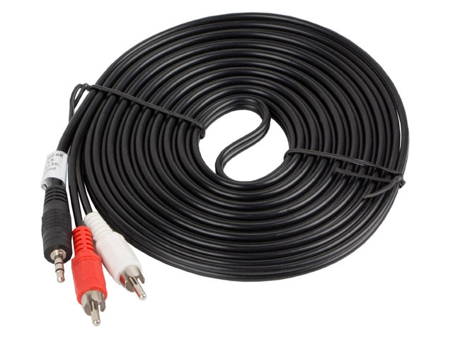 Lanberg mini jack 3.5mm (M) 3 pin -> 2X RCA (chinch) (M) cable 5m