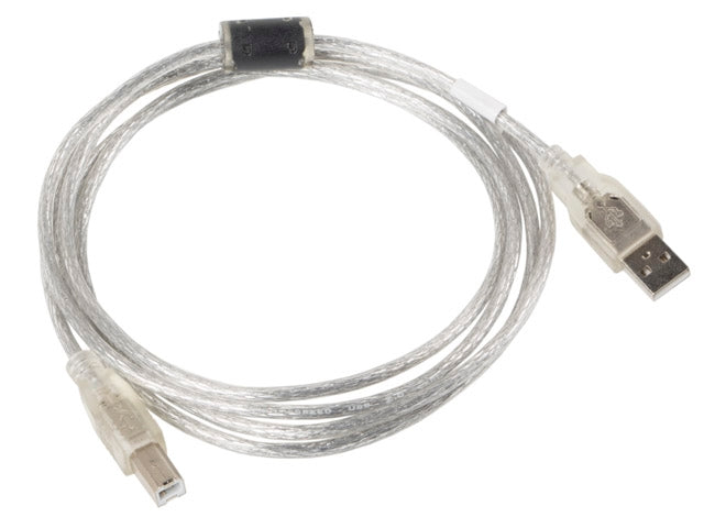 Lanberg USB-A (M) -> USB-B (M) 2.0 cable 1.8m, transparent ferrite