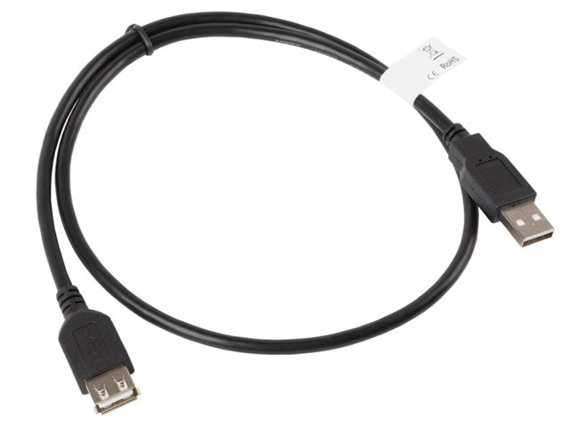 Lanberg extension cable USB 2.0 AM-AF, 70cm, black