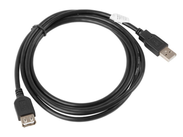Lanberg extension cable USB 2.0 AM-AF, 1.8m, black