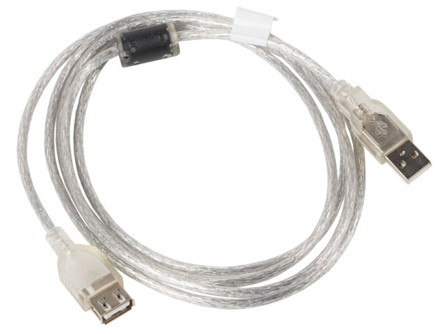 Lanberg extension cable USB 2.0 AM-AF,  1.8m, transparent ferrite