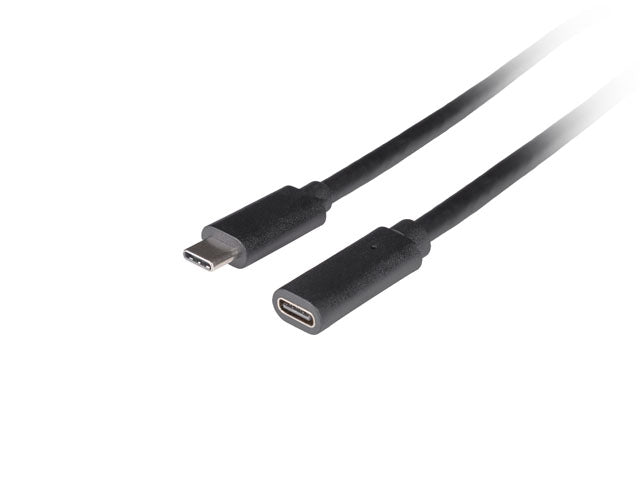 Lanberg USB-C M/F 3.1 cable 0.5m, Black