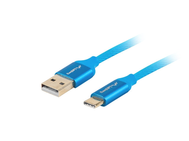 Lanberg USB-C(M) ->  USB-A (M) 2.0 cable 1.8m, blue QC 3.0 premium