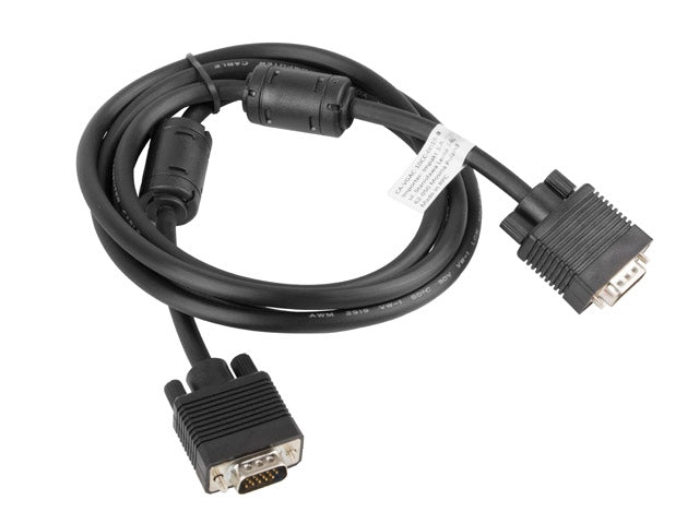Lanberg VGA M/M cable 1.8m dual-shielded, 2x ferrite, black