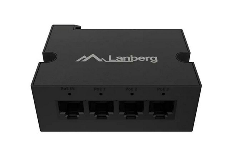 Lanberg Switch POE Extender DIN-GE4-BT-90W 1 x IN 3 x OUT Gigabit Ethernet DIN Rail BT 90W Metal Clips