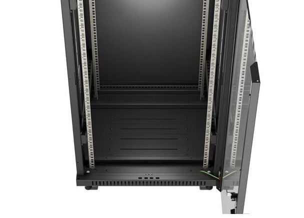 Lanberg Rack Cabinet 19" Free-Standing 22U/600X600 (FlAT Pack) With Glass Door LCD Black V2