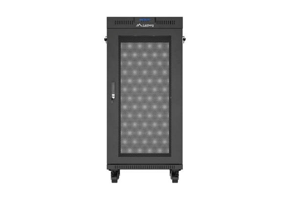 Lanberg Rack Cabinet 19" Free-Standing 24U/600X600 (FlAT Pack) With Mesh Door LCD Black V2