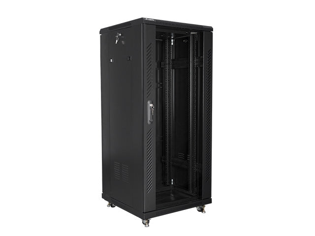 Lanberg rack cabinet 19" free-standing 27U / 600x600 self-assembly flat pack, black