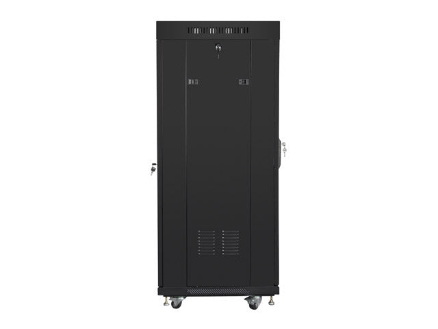 Lanberg rack cabinet 19" free-standing 27U / 600x600 self-assembly flat pack with glass door LCD, black