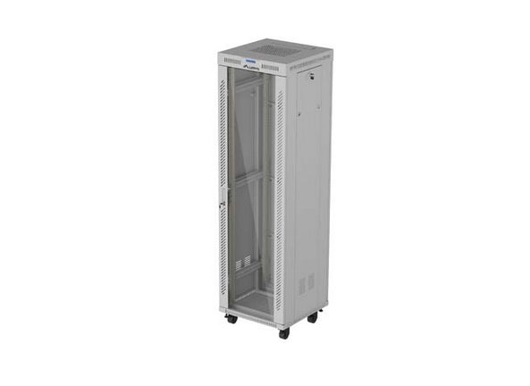 Lanberg Rack Cabinet 19" Free-Standing 42U/600X600 (FlAT Pack) With Glass Door LCD Grey V2
