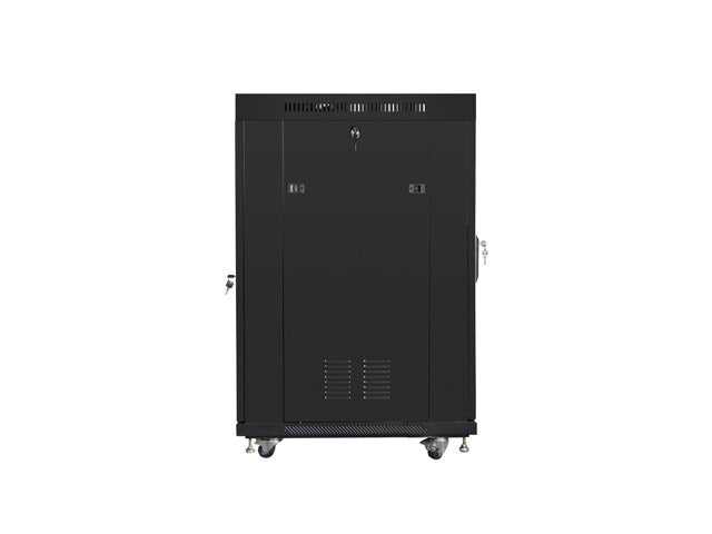 Lanberg rack cabinet 19" free-standing 22U/600x800 (flat pack) with glass door lcd black v2