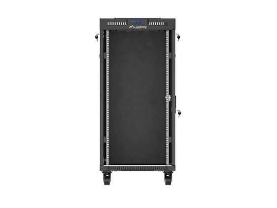 Lanberg Rack Cabinet 19" Free-Standing 24U/600X800 (FlAT Pack) With Glass Door LCD Black V2