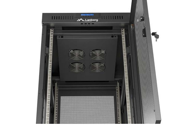 Lanberg Rack Cabinet 19" Free-Standing 24U/600X800 (FlAT Pack) With Mesh Door LCD Black V2