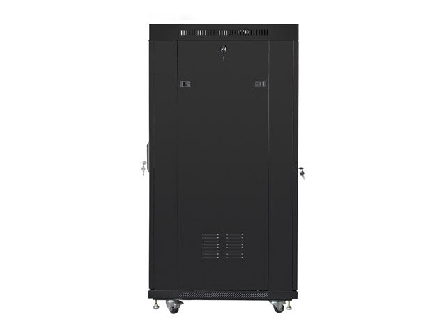 Lanberg rack cabinet 19" free-standing 27U / 600x800 self-assembly flat pack with glass door LCD, black
