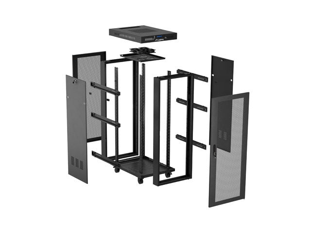 Lanberg rack cabinet 19" free-standing 32U/600X800 (FLAT PACK) with mesh door LCD black