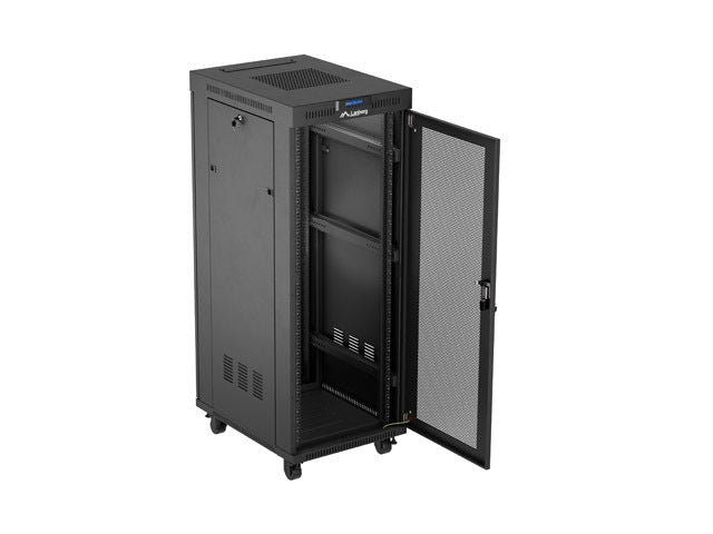 Lanberg rack cabinet 19" free-standing 32U/600X800 (FLAT PACK) with mesh door LCD black