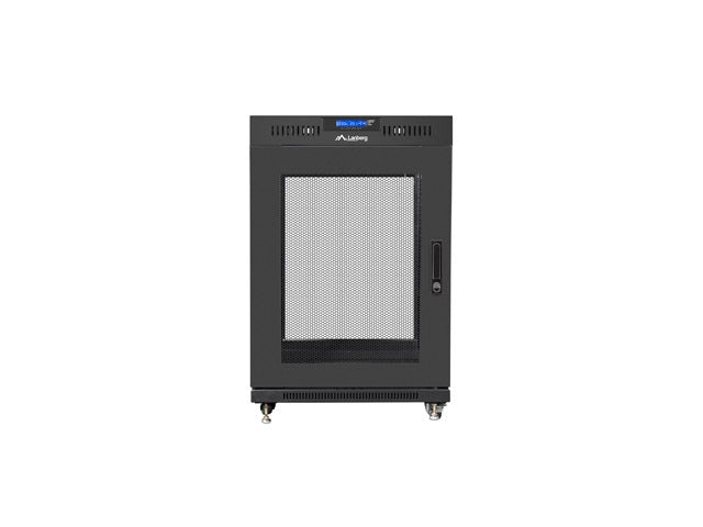 Lanberg rack cabinet 19" free-standing 15U/800x1000 (flat pack) with mesh door lcd black v2