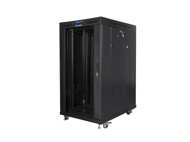 Lanberg rack cabinet 19" free-standing 22U/800x1000 (flat pack) with mesh door lcd black v2