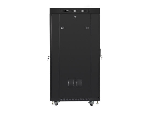 Lanberg rack cabinet 19" free-standing 27U/800x1000 (flat pack) with glass door lcd black v2