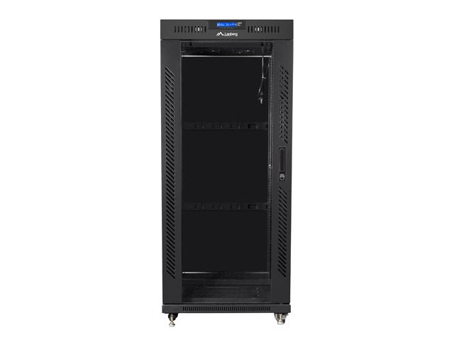 Lanberg rack cabinet 19" free-standing 27U/800x1000 (flat pack) with glass door lcd black v2
