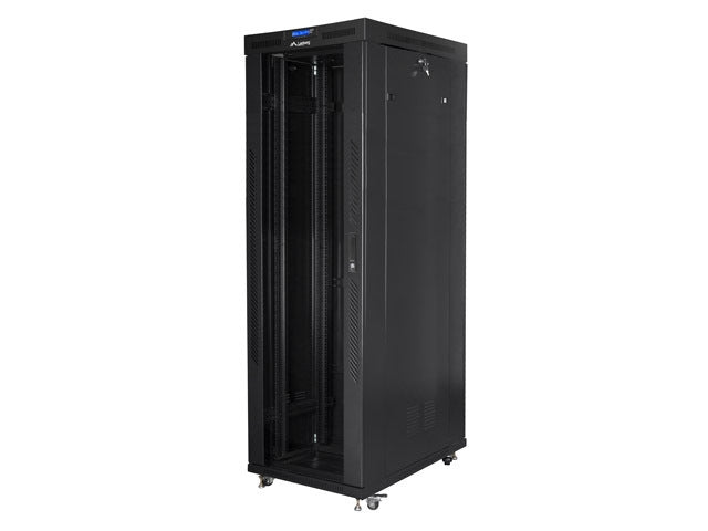 Lanberg rack cabinet 19" free-standing 42U/800x1000 (flat pack) with glass door lcd black v2