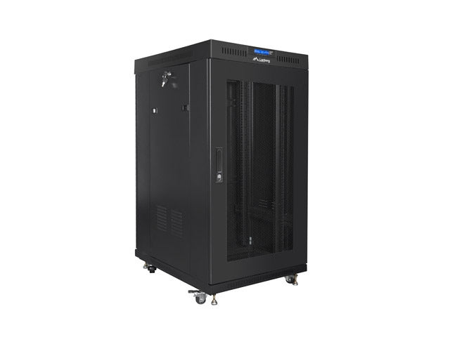 Lanberg rack cabinet 19" free-standing 22U/800x800 (flat pack) with glass door lcd black v2