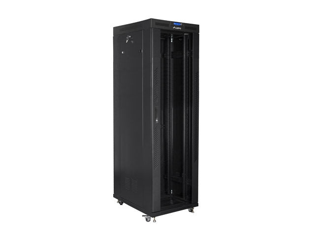 Lanberg rack cabinet 19" free-standing 42U/800x800 (flat pack) with glass door lcd black v2