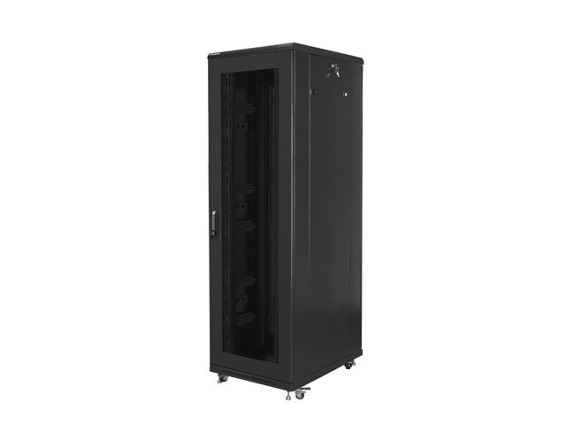 Lanberg rack cabinet 19" free-standing 42U / 800x800 self-assembly flat pack with mesh door, black