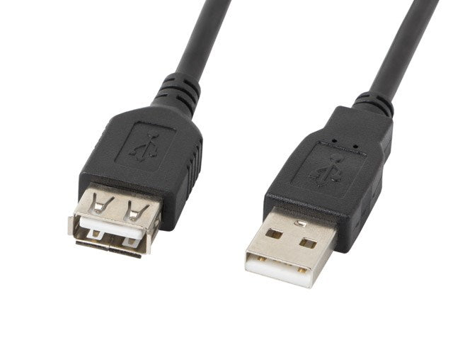 Lanberg extension cable USB 2.0 AM-AF, 70cm, black
