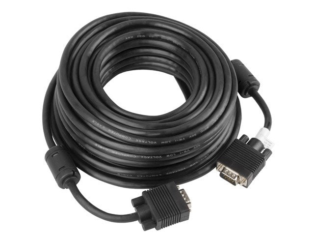 Lanberg VGA M/M cable 10m dual-shielded, 2x ferrite, black