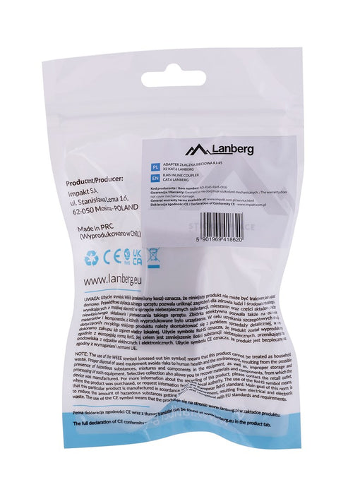 Lanberg RJ-45 inline coupler CAT.6
