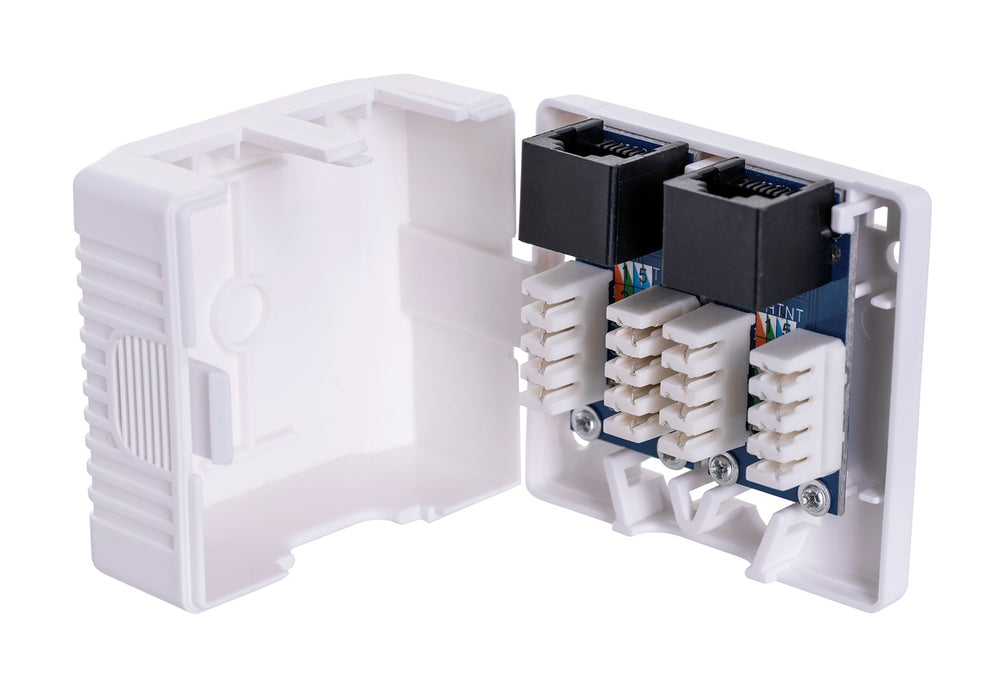 Lanberg surface-mount box CAT.6 UTP UNshielded 2X RJ45, white