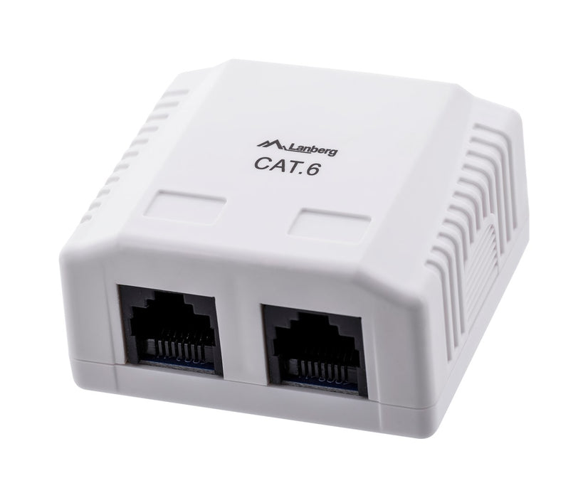 Lanberg surface-mount box CAT.6 UTP UNshielded 2X RJ45, white