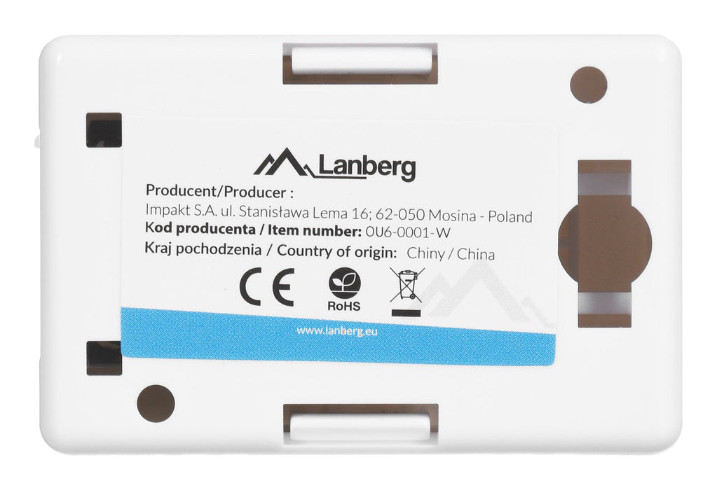 Lanberg surface-mount box CAT.6 UTP UNshielded 1X RJ45, white