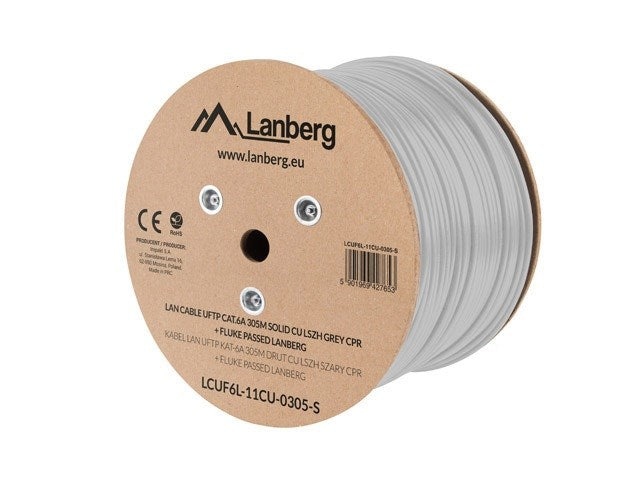 Lanberg LAN cable CAT.6a uftp 305m solid cu lszh grey cpr + fluke passed