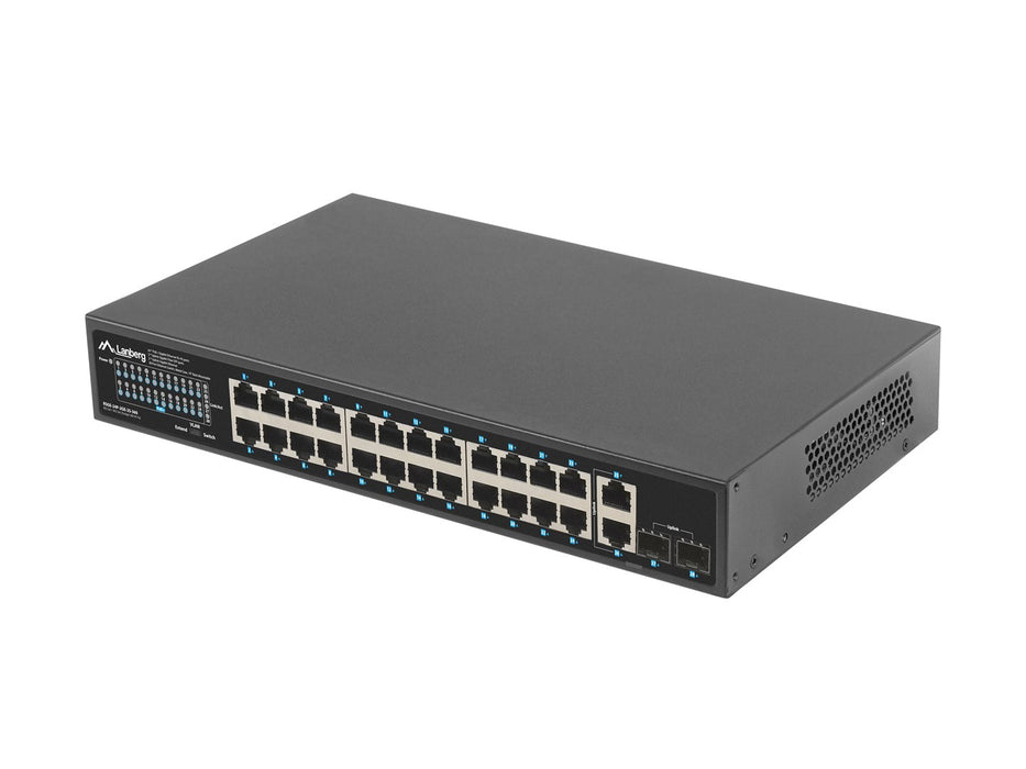 Lanberg switch 24x 1GB poe+/2x GB 2x sfp rack 19" gigabit ethernet 360w