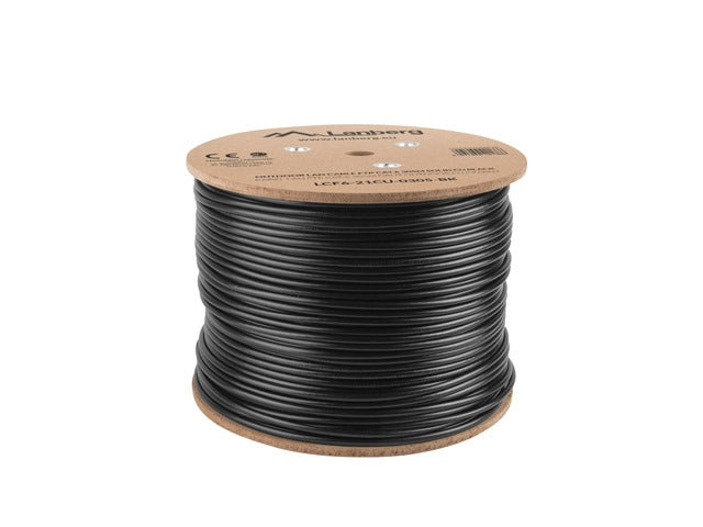 Lanberg LAN cable FTP Cat.6 305m Outdoor Solid CU Fluke Passed, black