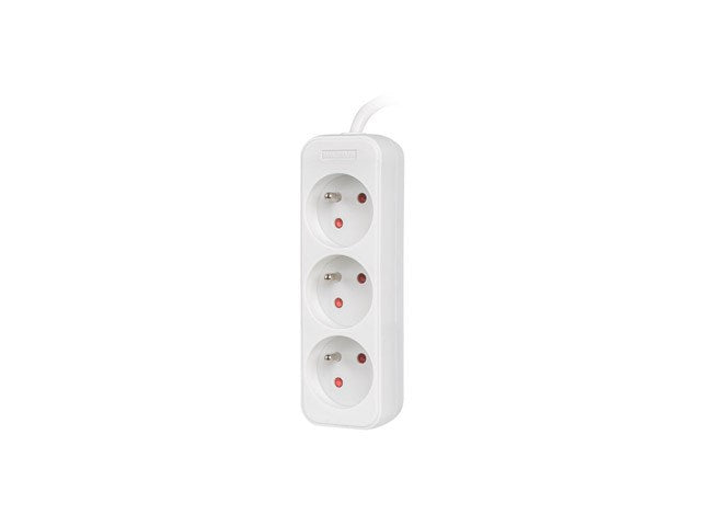 Lanberg power strip 1.5m, 3 sockets, french quality-grade copper cable, white