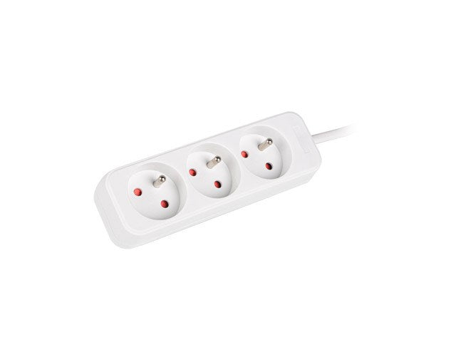 Lanberg power strip 1.5m, 3 sockets, french quality-grade copper cable, white