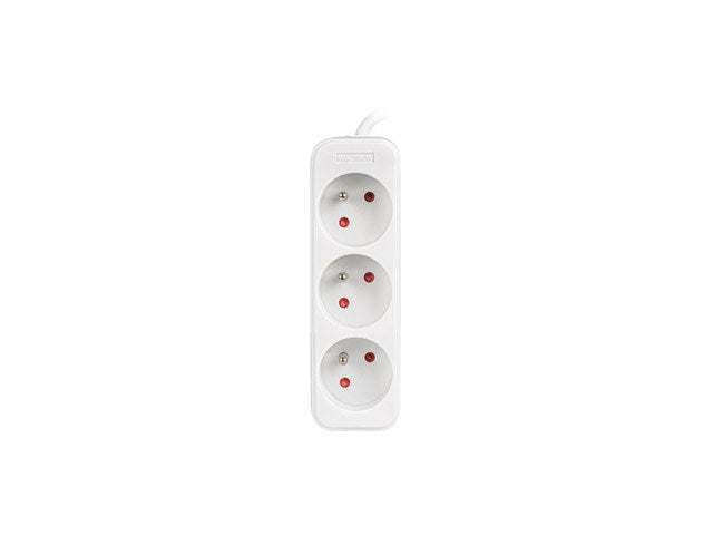 Lanberg power strip 1.5m, 3 sockets, french quality-grade copper cable, white