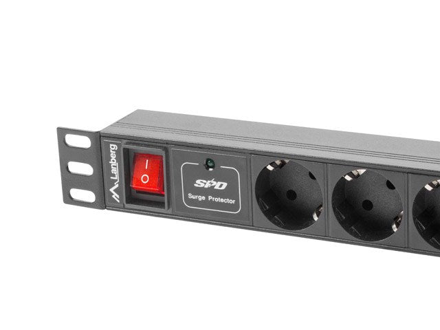 Lanberg power distribution unit (PDU) 19"1U 10A 7 SOCKETS SCHUKO 2M, black